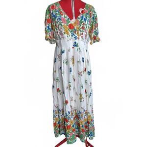 Boden floral v neck maxi dress size 14 NWT